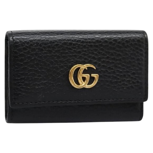 GUCCI Key Case Leather Black 456118 Auth 114623 - Picture 1 of 16